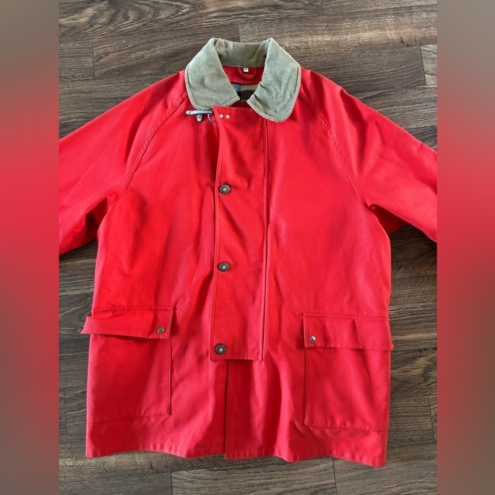FAY Archive Long Canvas Cotton Wool Fireman Field Jacket XL Red - Picture 2 of 13